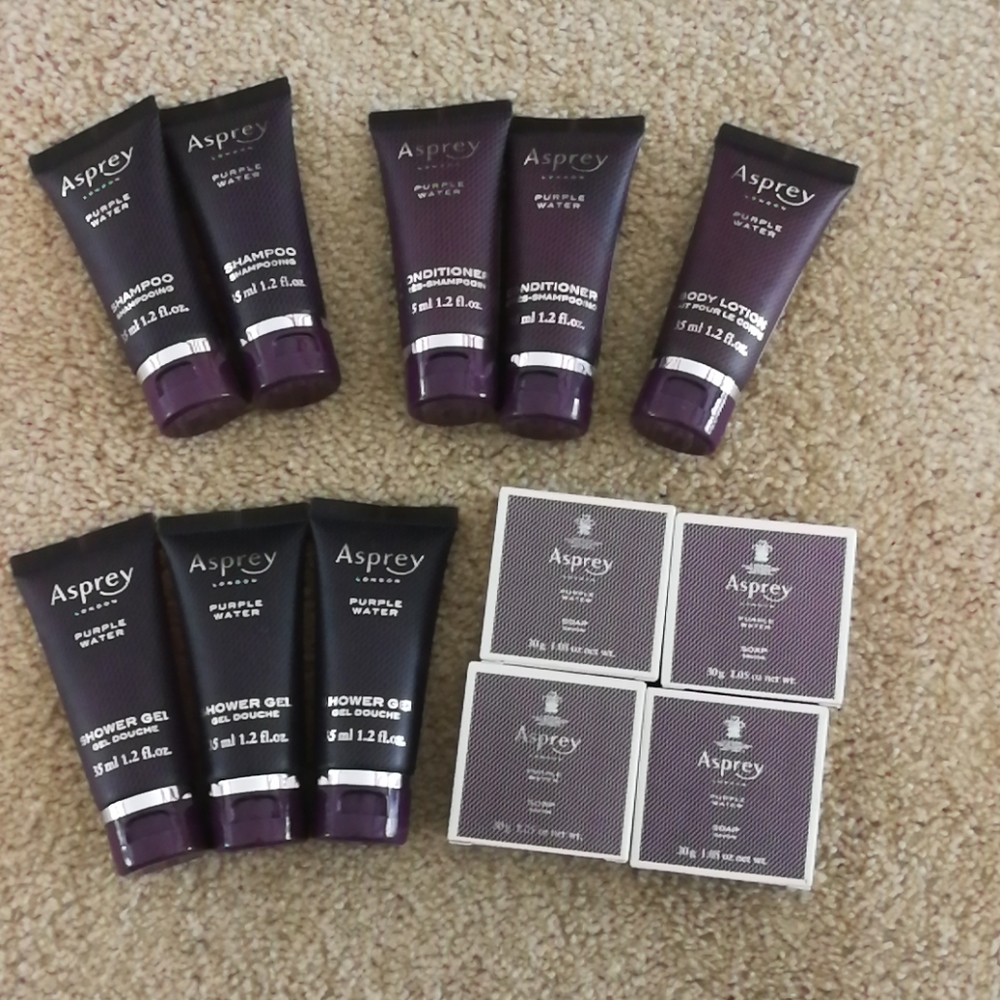 12 piece Asprey Purple Water travel set